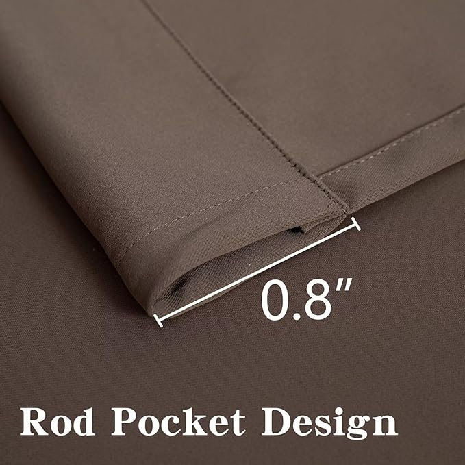 Blackout Curtains 96 Inches Long 2 Panels Set, Khaki Curtains Thermal Insulated Room Darkening Drapes for Bedroom, Rod Pocket Light Blocking Drapes Living Room Windows(52W × 96L, Khaki)