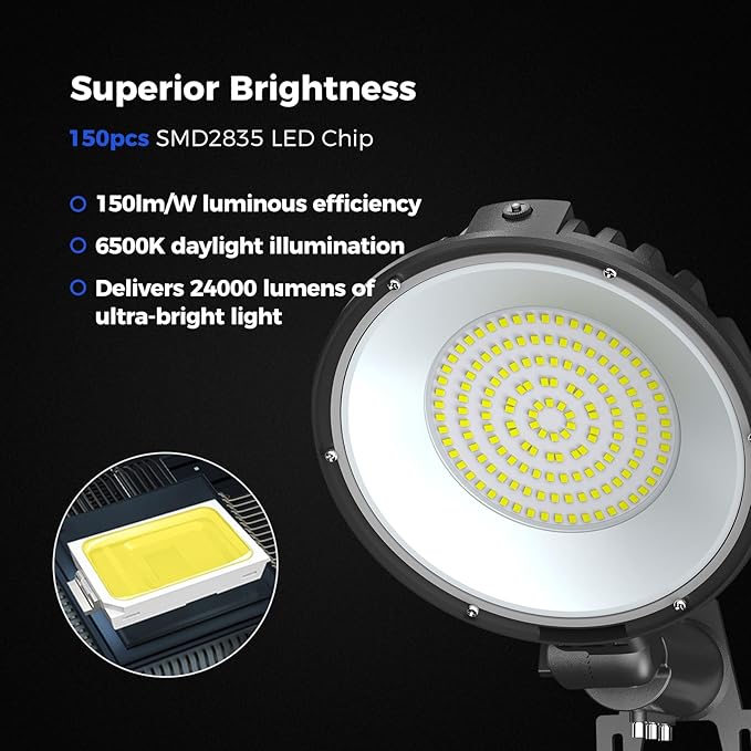 AIKVSXER LED Barn Lights 160W 24000LM Yard Area Light Dusk to Dawn Outdoor Lighting 6500K Security Flood Light IP66 Waterproof for Garden Garages Street Warehouse Farmhouse 12 Pack