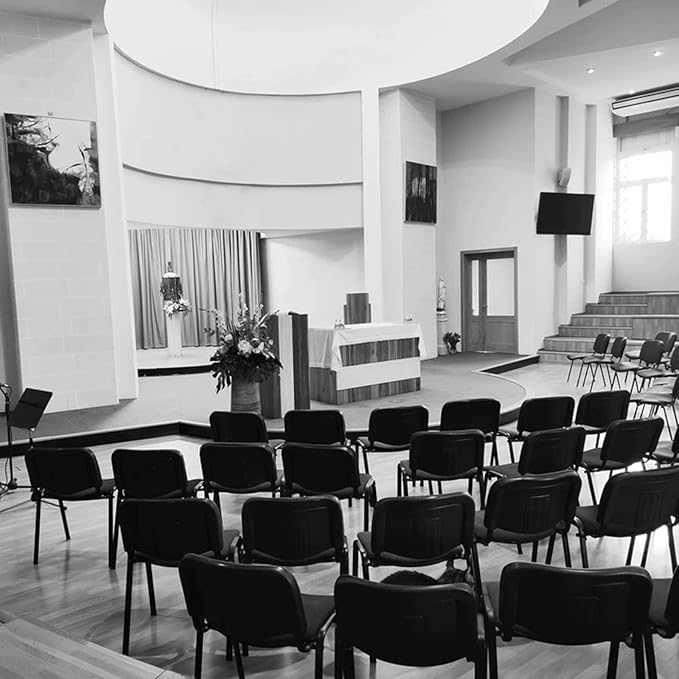 VINGLI Black Mesh Chairs - 10-Pack Stackable Armless Chairs for Office, Church, Conference & Meeting Rooms