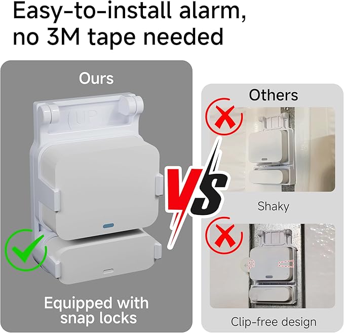 Garage Door Bracket for SimpliSafe Alarm Contact Sensor | Secure Mount with Quick-Snap Clip & Screws | Easy Install Accessory (Sensor Not Included)