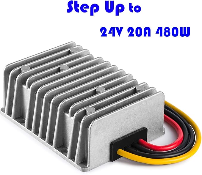 MGGi Waterproof DC/DC Converter 12V Step Up to 24V, Boost Converter 20A 480W Voltage Regulator, Power Adapter Voltage Booster,Power Supply Module Boost Transformer for Car Truck Vehicle Boat