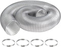 PVC Dust Collection Hose 6" x 10', Puncture Resistant 6 Inch Dust Collector Hose for Shop Vacuum,Woodworking Dust Collection Systems,Flexible Clear PVC Fume Debris Dust Hose Tube w/Carbon Steel Wire