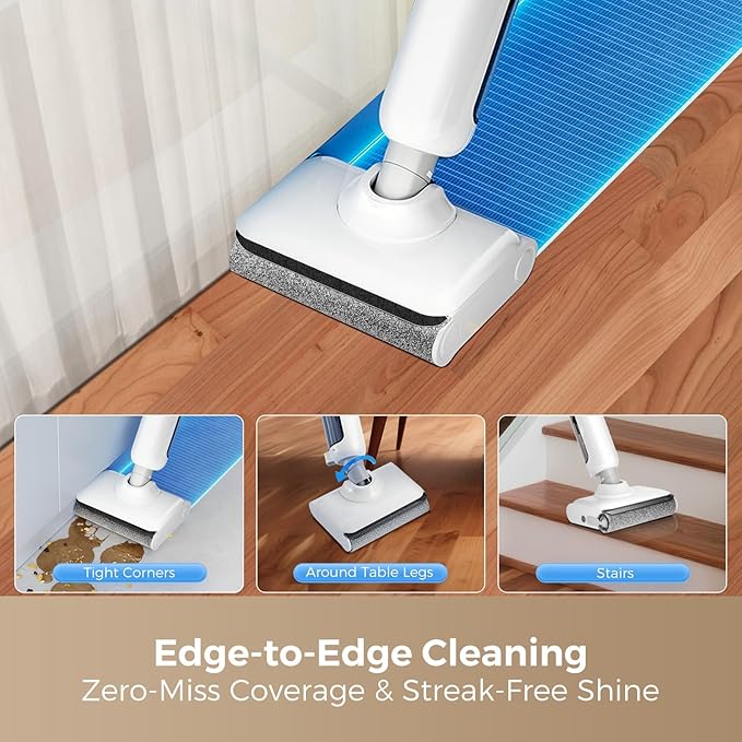 BROBIG Wet Dry Vacuum Cleaner, 180°Lie-Flat Vacuum Mop All in One with Auto Self-Cleaning, Smart Floor Cleaner Machine for Hard Floor, 45 Mins Runtime, Edge Cleaning, Self-Propelled Vacuum Mop Combo