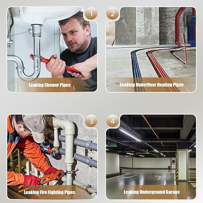 Water Leak Detectors for Home - Smart Monitor Device, Underground Water Leak Detection Sensor, Home Safety Category for Bedroom Basement Kitchen Laundry Apartment Construction Site