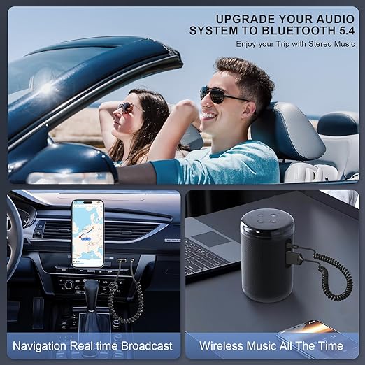 AUX Bluetooth 5.4 Receiver, Auxiliary Audio to Bluetooth 5.4 Adapter, 3.5mm Wireless Audio Receiver, Supports Hands-Free Calling Compatible Devices, Suitable for Home/Car Speakers/Stereo Sound Systems