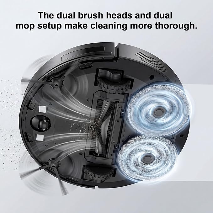 PGID Self-Emptying Robot Vacuum Cleaner, Robot Vacuum and Mop,FlexiArm Edge Mopping,5000Pa Suction, Dual Zero-Tangle System, Smart Obstacle Avoidance