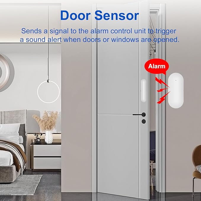 WiFi Wireless Alarm System for Home Security - 24/7 Protection Smart Home Devices 4.3" Touch Screen, GSM/4G+WiFi, App Instant Alerts, No Monthly Fee, Alexa Compatible for Villa, Kids Safety(24Pcs)