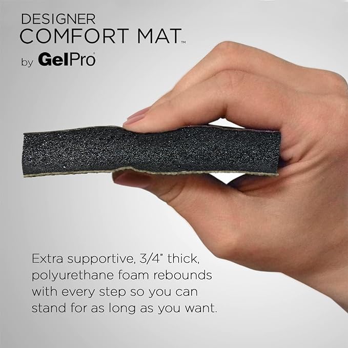 GelPro Anti-Fatigue Designer Comfort Kitchen Floor Mat, 30x108, Trellis Grey Stain Resistant Surface with 3/4” Thick Ergo-Foam Core for Health and Wellness