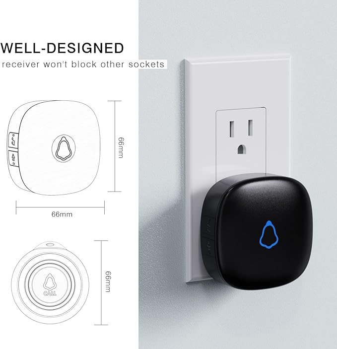 Caregiver Pager, Wireless Call Button for Seniors/Elderly at Home, 3 SOS Buttons + 3 Receivers Medical Life Alert System, Emergency Panic Call Bell, Nurse Calling & Patient Assistance Alarm