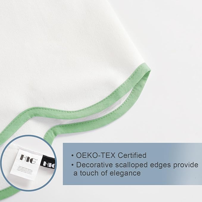 HIG Off-White Chic Queen XL Bed Skirt - Easy Fit Scallop Edge Pleated Bedskirts, 14 Inch Drop Anti-Slip Dust Ruffle, Thick Fabric for Enhanced Privacy, Pre-Washed for Long-Lasting Use(N60022)