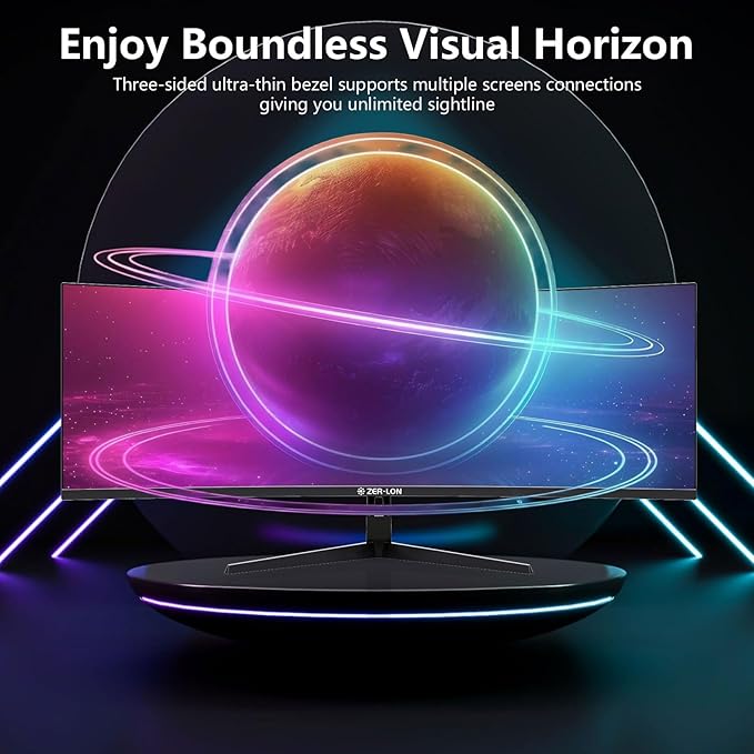 ZER-LON 49" Curved Gaming Monitor 165Hz 1500R 32:9 Daul QHD 5120 x 1440 Ultrawide Computer Monitor, 127% sRGB, 4000:1, FreeSync, HDR, DisplayPort, HDMI, Supports Wall Mounted Installation