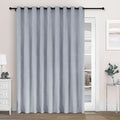 Macochico 100" Wx84 L Gray Blue Full Blackout Curtains for Sliding Door, Thermal Insulated Drapery for Living Room Bedroom Windows Patio Door, Modern Chenille Grommet Curtains with Tieback 1 Panel