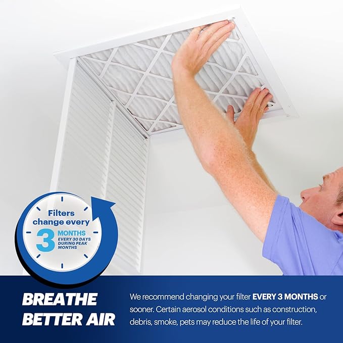 BNX TruFilter 14x18x1 Air Filter MERV 13 (12-Pack) - MADE IN USA - Electrostatic Pleated Air Conditioner HVAC AC Furnace Filters for Allergies, Pollen, Mold, Bacteria, Smoke, Allergen, MPR 1900 FPR 10