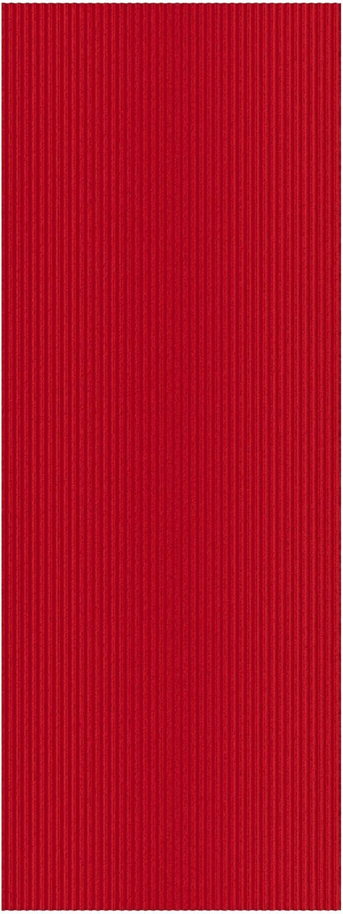 Ottomanson 3'11" x 43' Hallway Runner with Scraper Pile - Extra Durable Non-Slip Rug Mat for Indoor & Outdoor Use - Ideal for Kitchen, Entryway & Garage - High-Traffic Carpet, Red
