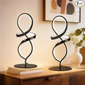 Mayful Modern Lamp with LED Spiral Design, Bedside Lamp with Stepless Dimming Switch, Contemporary Nightstand & Black Table Lamp for Bedroom, Living Room, Home Office, 12W 3200K Warm White,2 Pack