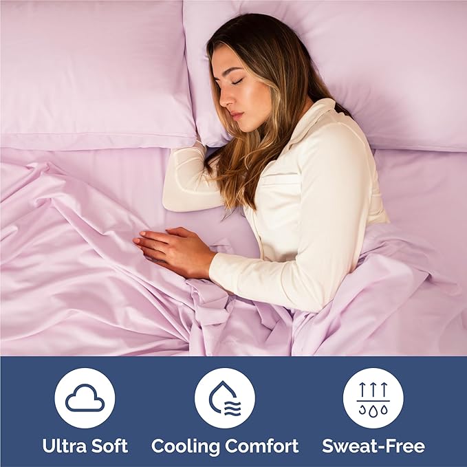 King 6 Piece Sheet Set - Cooling, Comfy & Breathable - Hotel Luxury Bedding, Includes Fitted Sheet for Women, Men, Kids & Teens - 1 Flat, 1 Fitted Sheet, 4 Pillowcases with Deep Pockets - Light Pink