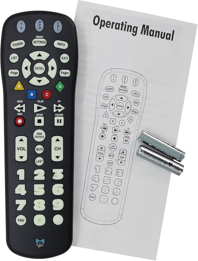 SatelliteSale TV Remote Control UR3-SR3S Big Button Remote Control Replacement for Spectrum Set-top Cable Boxes