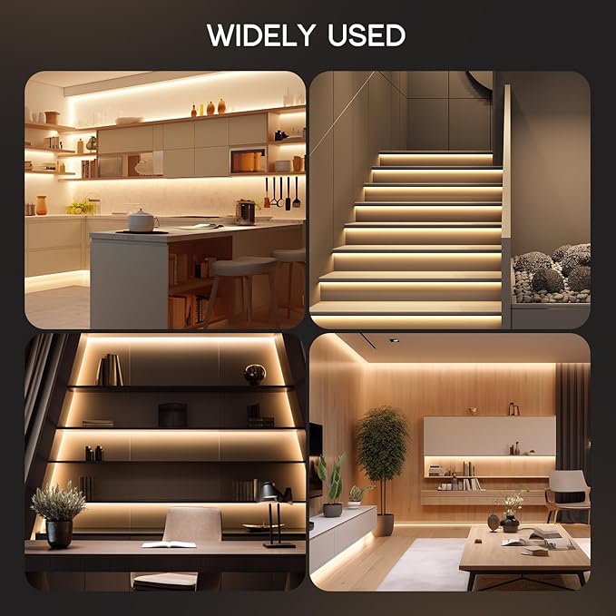 VOEWT LED Strip Lights Yellow 32.8ft 110-120V Neon Rope Lights,Flexible Silicone Outdoor Waterproof Neon Strip Lights for Bedroom,Mirror,Kitchen Cabinet, Living Room,Halloween Decor