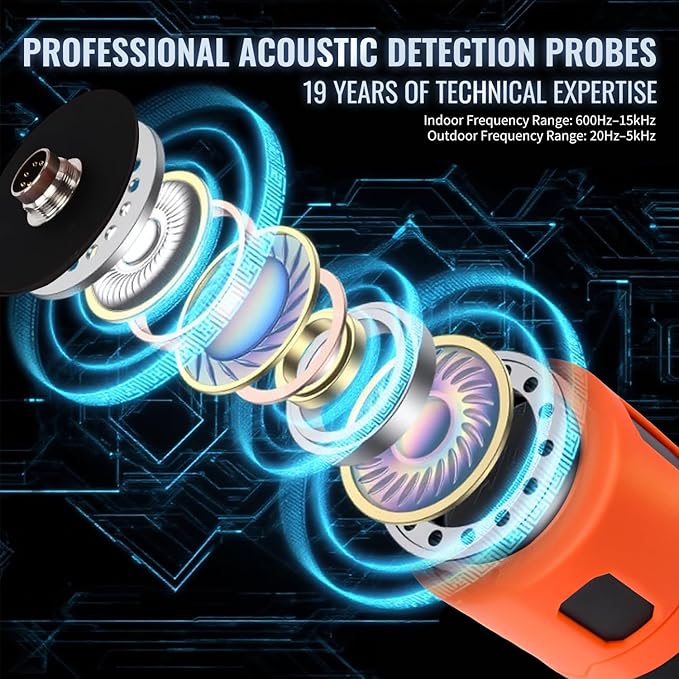 PQWT 125D Indoor&Outdoor Underground Water Leak Detector, Wall & Ground Water Pipe Leak Detection Measurement Depth 19.68ft/6m