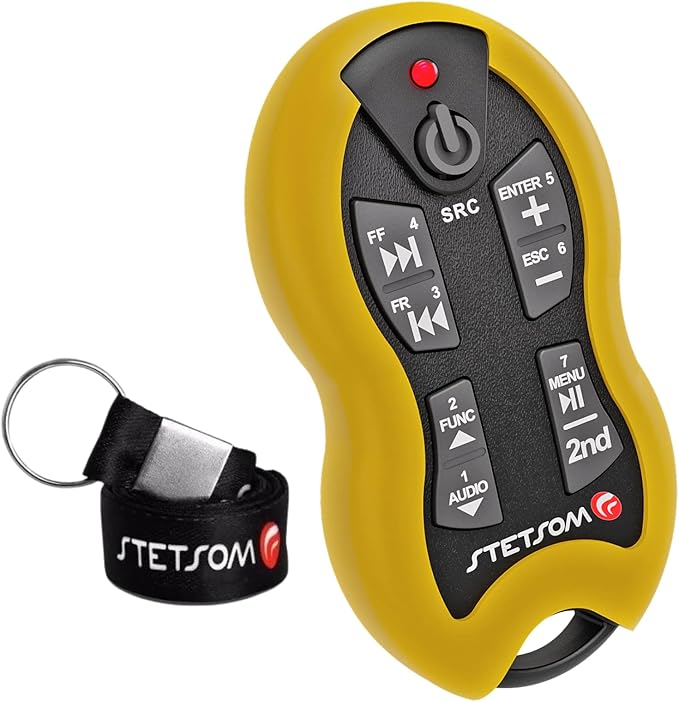 Stetsom SX2 - Universal Remote Control, Infrared, Long Range (1640 ft), 16 Functions, Learning Mode, Compatible with Car Audio Head Units, Home Devices and Video Equipment
