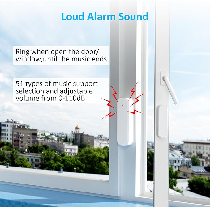 Door Chime, Wireless Door Open Sensor Alarm When Entry Business/Office/Store (500ft Range 51 Ringer Adjustable Volume) Home Alert Bell for Kid/Toddler Safety, 1 Receiver+3 Sensors
