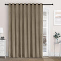 Macochico 100% Blackout Chenille Curtains for Sliding Door Thermal Insulated Noise Reducing Drapery for Living Room Bedroom Hotel, Grommet Curtains with Tieback, Palm, 120" Wx96 L 1 Panel