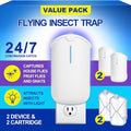 2 Flying Insect Traps & 2 Cartridges - Compatible with M364A Refill - Plug in Fruit Fly Trap for Indoor - Bug Catcher for Gnats, House & Fruit Flies - Use in Any Room (2 Device & 2 Cartridges)