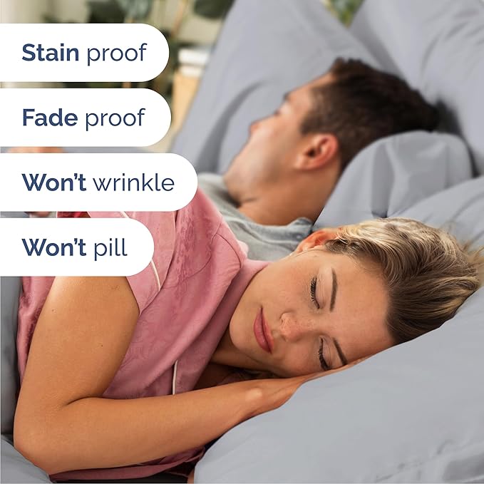 Queen 6 Piece Sheet Set - Cooling, Comfy & Breathable - Hotel Luxury Bedding, Includes Fitted Sheet for Women, Men, Kids & Teens - 1 Flat, 1 Fitted Sheet, 4 Pillowcases with Deep Pockets - Steel Blue