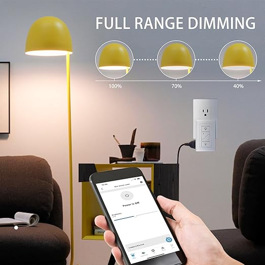 Plug in Dimmer, Wireless Dimmer Plug with Remote, Digital Plug Light Switch for Lamp Compatible with Alexa, for Dimmable LED/CFL Lights and Incandescent/Halogen