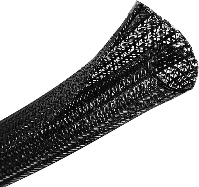 25ft 1/2 inch Cable Sleeve, Wire Loom Twire Protector tubing for USB Cable, Cord Wraps for Electrical Cords, Audio Video Cable, Cable Sleeves Cord Management Protect Cat Chewing