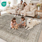 Area Rugs 9x12 Living Room: Bedroom Washable Carpet Warm Taupe - Image 7