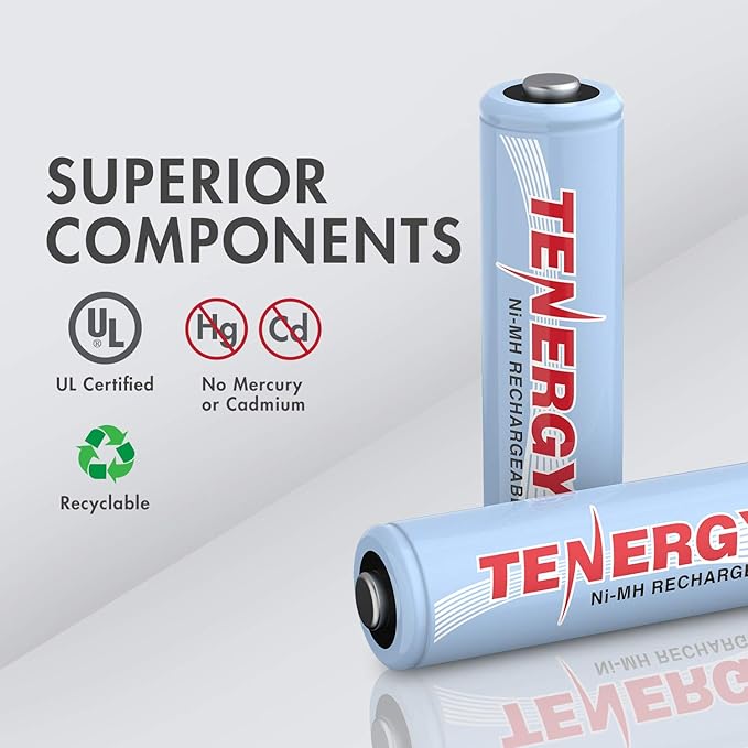 Tenergy AA/AAA Rechargeable Battery and Charger Combo TN162 - 8-Bay Smart LCD NiMH/NiCd Charger With 8 AA & 8 AAA Batteries