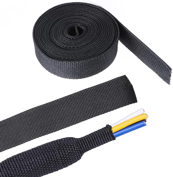 Sonoreboom 2 in 1 Heat Shrink Braided Sleeving Fabric Tubing-Ideal fit Irregular Shape Hose/Cable/Wire (3/4"(19mm), 14FT)