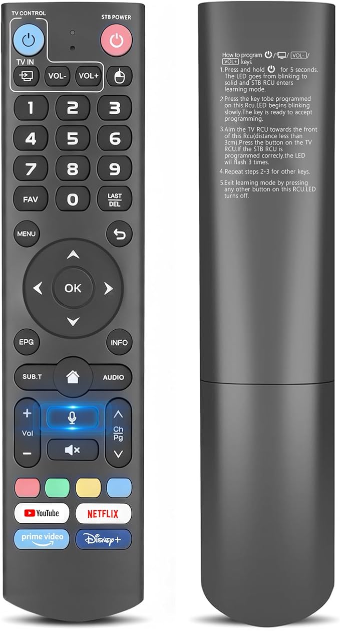 V3 Pro Voice Replacement Remote for vSeeBox, Compatible with V5 Pro/V3 Plus/V3 Pro/V2 Pro/V1 Pro/V1 Max/Elite/Max, Universal TV Control
