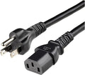 Amazon Basics PC Power Cord, 15 feet, AC Power Cord for Monitor, Computer, TV, 3 Prong, 18 AWG, 125 Volts, Black