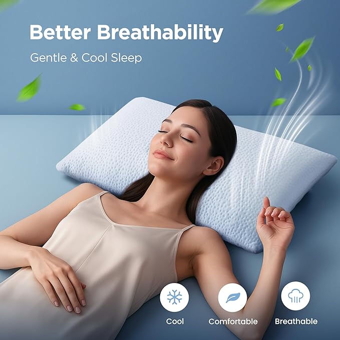 Sophia & William Cooling Bed Pillow for Sleeping (King Size) Adjustable Shredded Memory Foam Pillow for Side, Back and Stomach Sleepeers