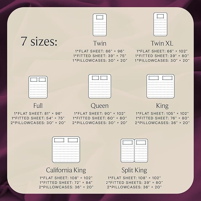 LuxClub 4 PC Queen Sheet Set, Deep Pockets Wrinkle Free Cooling Bed Sheets Hotel Bedding for Women, Men, Includes 1 Fitted Sheet, 1 Flat Sheet and 2 Pillowcases-Silky Soft Eggplant