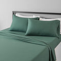 Amazon Basics Lightweight Super Soft, Wrinkle-Free Easy Care Breathable Microfiber 4-Piece Bed Sheet Set with 14-Inch Deep Pockets, Full, Emerald Green, Solid