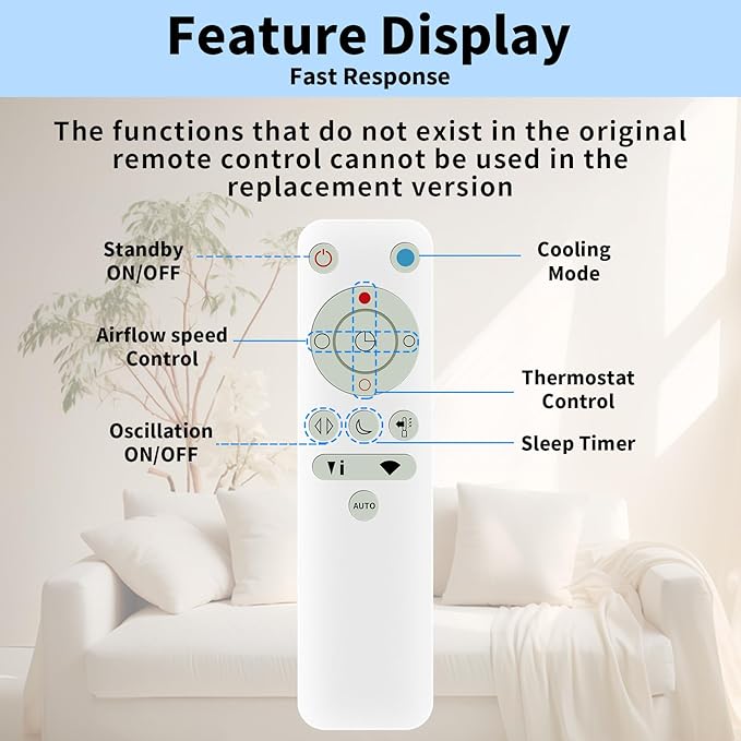 LUNOAOA Upgrade Glowing Remote Control Replacement No Setup for Dyson HP04 HP05 HP09 Pure Hot + Cool Heater Fan Air Purifying/Heater with Magnetic