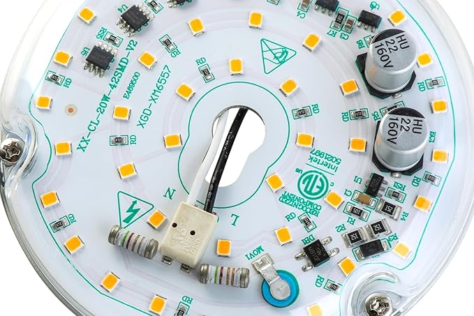 HAOLEDI 2 Pack 4'' 20W LED Ceiling Fan Light Retrofit Kit, Ceiling Light Replacement, LED Flush Mount Ceiling Light, Warm White 3000K 2400LM, 120V, ETL Listed CRI90 (2-Pack Warm White 3000K)