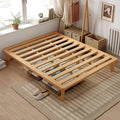 King Platform Bed Base - 14 Inch Solid Wood Mattress Foundation with Support Slats and Legs, King-Size Rubberwood Simple Bed Frame