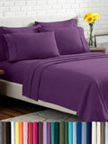 Bare Home Hotel Luxury Twin XL Sheet Set, Extra Soft - 4 Piece Set - Deep Pockets - Easy Fit - Cooling & Breathable - Wrinkle, Fade, Stain Resistant - Includes 2 Pillowcases (Twin XL, Plum)
