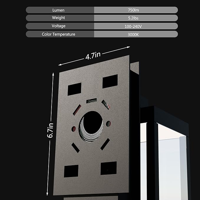 Modern Outdoor Light Fixtures Dusk to Dawn Outdoor Lighting,15" Exterior Wall Sconce, Porch Light, Black Garage Lights Wall Lamp, Waterproof Outdoor Lights for House, Garden, Front Door