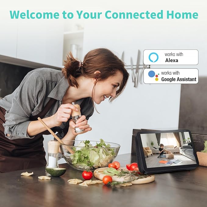 2K Indoor Security Camera, AI Human & Pet Motion, 2.4/5 GHz, 360° Pan Tilt, Night Vision, 2 Way Audio, Compatible with Alexa & Google Assistant (32GB TF Card)