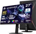 Amzfast 27’‘ 4K Gaming Monitor HDR 400, UHD 160Hz 144Hz | FHD 320Hz 300Hz Dual Mode PC Monitor, Built-in Speakers 1ms Fast IPS, 126% sRGB PIP/PBP, HDMI 2.1 x 2 & DP 1.4 x 2, Height Adjustment, VESA