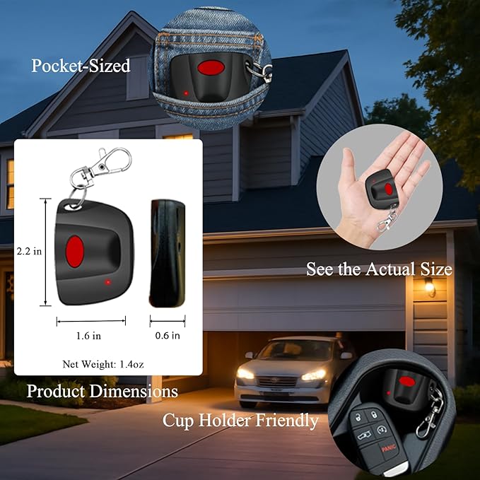 3-Pack 300MHz 10 dip Switch for Multicode Garage Gate Door Opener Remote Control, Replacement for 3089,3070,3060,308911,MCS308911,MCS306010,MCS3070 Gate Clicker with Keychain.