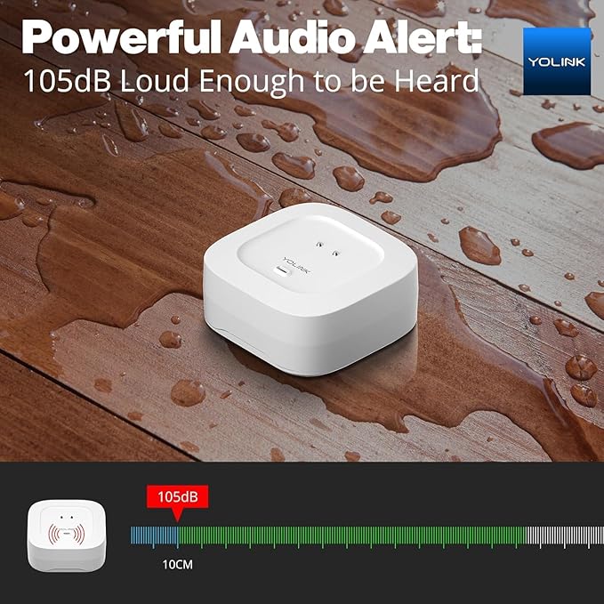 YoLink Water Leak Starter Kit: Hub + 6 Leak Sensor 4 (105 dB Siren), LoRa Long-Range, App/SMS/Email Alerts, D2D Offline, 2 AAA Up to 5-Year Battery, Compatible with Alexa/IFTTT/Home Assistant