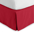 Bare Home Twin XL Bed Skirt - 15-Inch Tailored Drop Easy Fit - Bed Skirt for Twin Extra Long Beds - Center & Corner Pleats (Twin XL, Red)