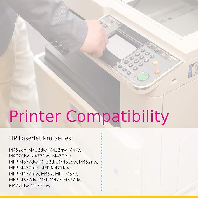 CS Replacement Toner Cartridge Compatible with HP CF412X Yellow Pro M452dn M452dw M452nw M477fdw M477fnw