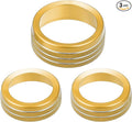A ABSOPRO Air Conditioner Knobs Decals AC Radio Switch Knob Cover for Dodge Durango 2014-2020 for Jeep Cherokee Grand Cherokee 2014-2021 Gold Tone (Set of 3)